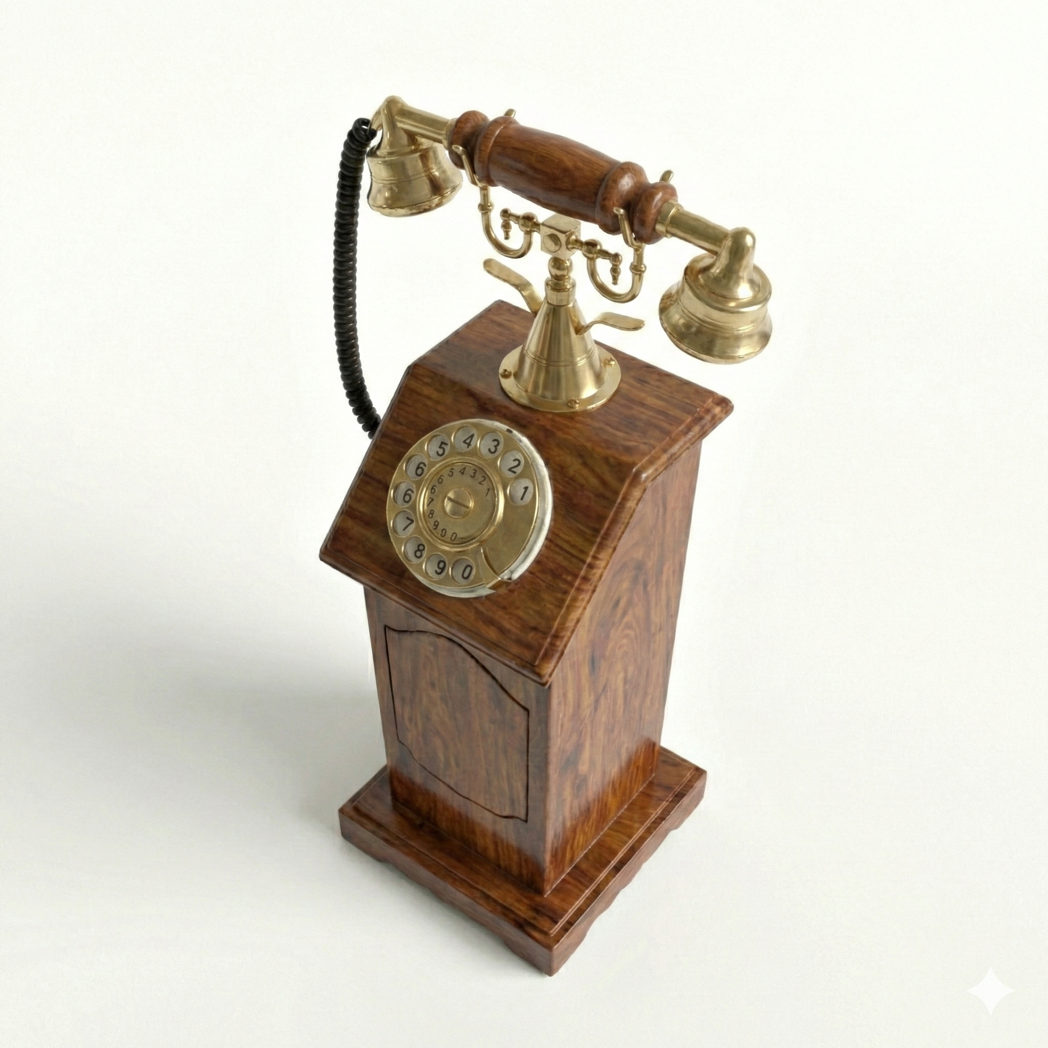 Wooden Pedestal Landline Phone